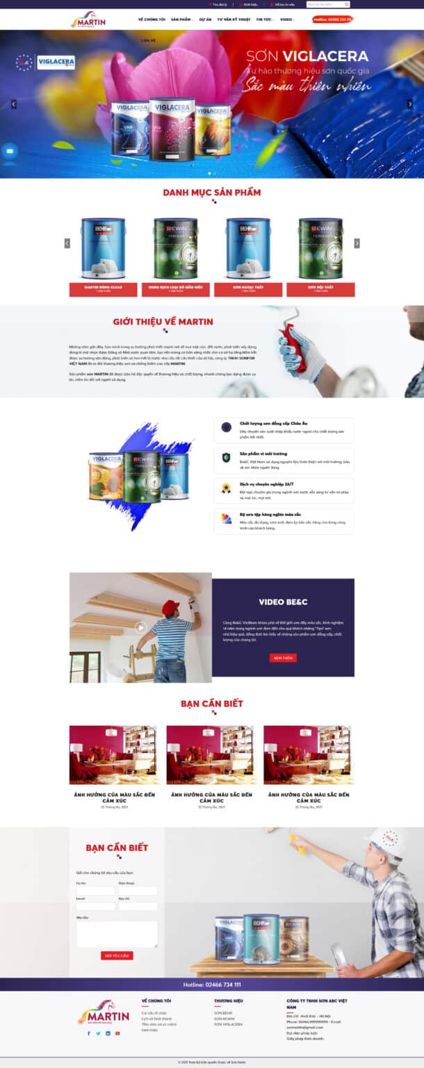 Theme wordpress bán sơn nước 01